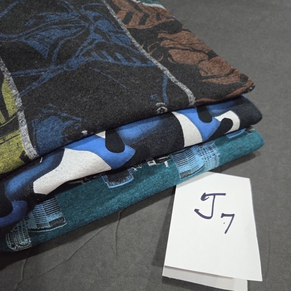 Lot Of 3 Men's Short Sleeve Tees in Charcoal Black and Turquoise Size L - Picture 10 of 10